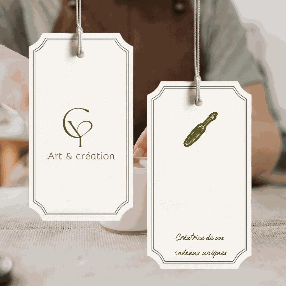 Photo d'une étiquette de la marque Cy art et création